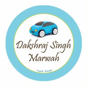 Blue Car Waterproof Stickers (Round)