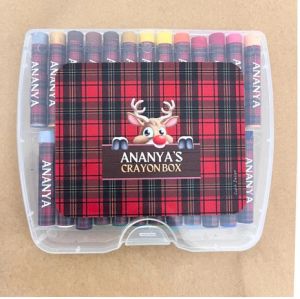 X'mas Plaid Crayon Box Set