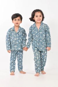 Chidiya Udd- Boys & Girls Blue Cotton Nightsuit Set