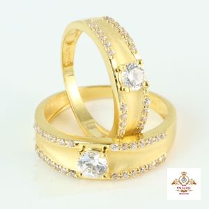 22 Kt Gold Couple Finger Rings Fr005