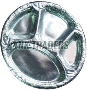 4 CP Round Silver Paper Plates 12 Inch For Event, Party