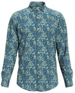 Dorrcee Mens Sky Whisper Ajrakh Print Satin Shirt