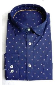 Dorrcee Mens Artisan Blue Cotton Printed Shirt