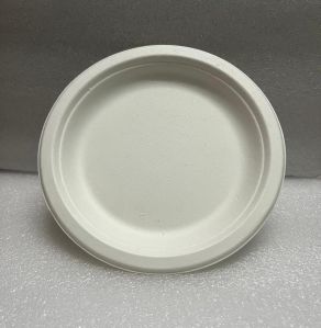 Plain Sugarcane Bagasse Pulp Plate, Color : White Multi Size