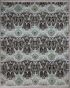 Floral Powder Coated Wool Antique Hand Knotted Rug, Color : Green 2x3, 3x5, 4x6, 5x8, 6x9, 8x10