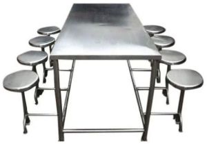 8 Seater Stainless Steel Canteen Table Set