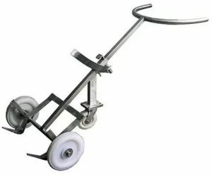 Polished Stainless Steel 3 Wheeler Drum Trolley, Color : Silver