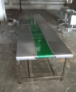 Polished Stainless Steel Packing Belt Conveyor, Color : White