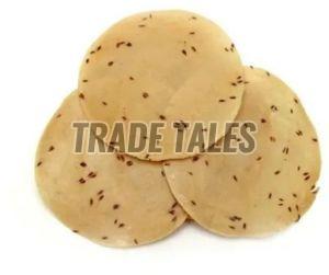 Jeera Papad, Color : Light Yellow, Packaging Type : Plastic Packet, Taste : Salty