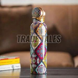 Printed Copper Water Bottle, Color : Multicolor, Packaging Type : Paper Box