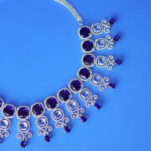 Polished Artificial Cushion Necklace Set Immitation Jewellery