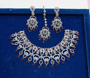 Polished Artificial Necklace Maang Tikka Choker Sets