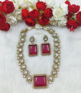 Sivista Lndustries Necklace Set, Color : Red Engagement, Party, Wedding