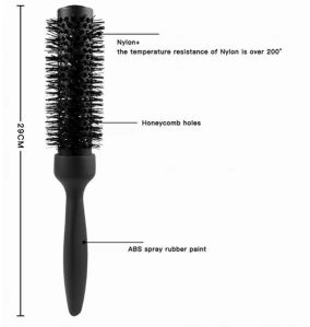 FX-9838 32mm Ceramic Hair Brush, Color : Black, Packaging Type : Box