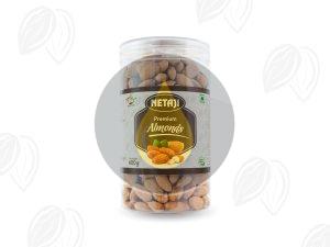 Netaji Soft Raw 400gm Premium Almond Nuts, Color : Brown