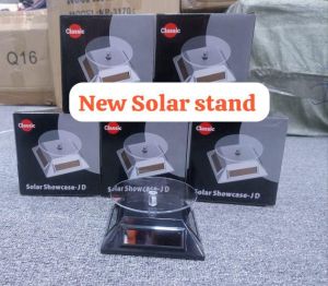 Polished Metal & Plastic Solar Rotating Stand, Color : Black Standard Modern