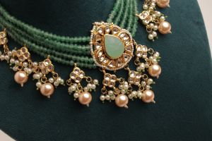 Art No. 350 Choker Kundan Necklace Set