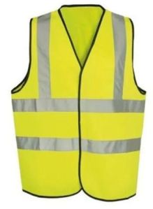 Nylon Green Reflective Safety Jacket, Sleeve Style : Sleeveless