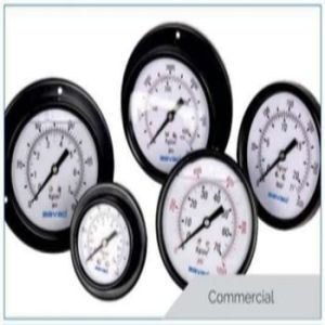 Metal & Plastic Commercial Pressure Gauge, Shape : Round for Industrial