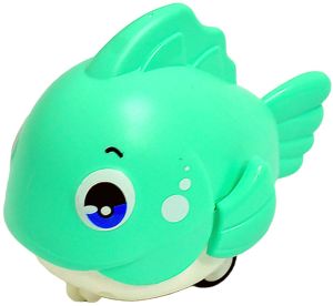 Press and Go Wind-Up Fish Toy for Kids-Pista Green