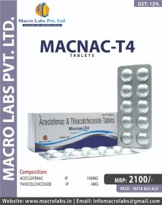 Aceclofenac 100mg+thiocochicoside 4 Mg For Clinic, Hospital, Sprains