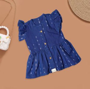 Baby Girl Navy Blue Cotton Frock