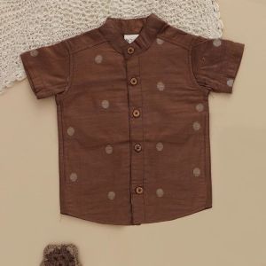 Boys Brown Silk Shirt