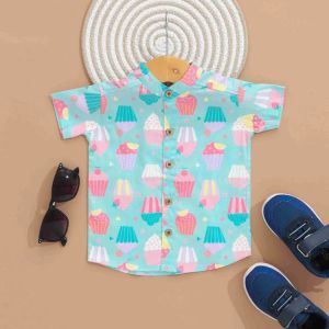 Boys Ice Cream Print Cotton Shirt, Color : Multicolor Casual Wear