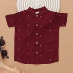 Boys Red Half Sleeves Shirt