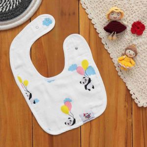 Panda Print Cotton Baby Bib