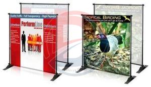 PVC Printed Adjustable Backdrop Stand 8x8 Feet For Exhibition