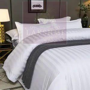 Luxury Cotton White Stripe Duvet Cover 100*110 Inch 68*100 Inch