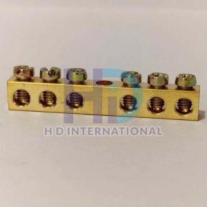 Polished Brass Electrical Neutral Links, Color : Golden