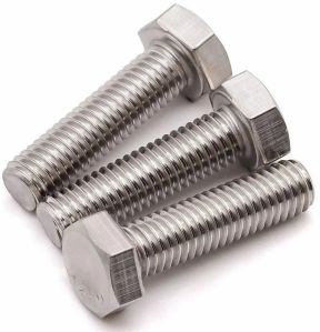 Mild Steel Zinc Plated Hex Bolt, Color : Silver For Fittings