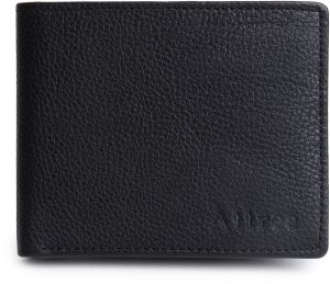 Attree Leather Mens Bifold Black Leather Wallet