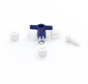 Medmech Plastic Three Way Stop Cocks, Color : White, Blue for Medical, Nursing, Surgical