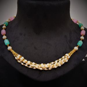 Polished Brass Moti Mala, Color : Golden Modern Part Wear