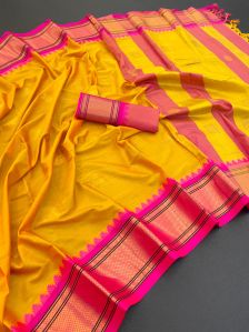 Printed Silk Paithani Sarees, Work : Weaving