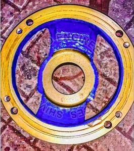 Golden Blue Round Color Coated Cast Iron Bearing Housing, For Automotive Industry., Outer Diameter : 240mm