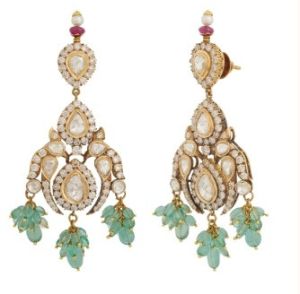 Diamond Womens Earrings PEAR05256, Color : Gold