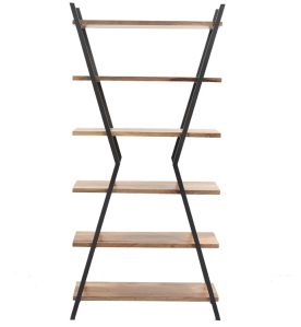 Multistoried Iron and Wood Book Rack