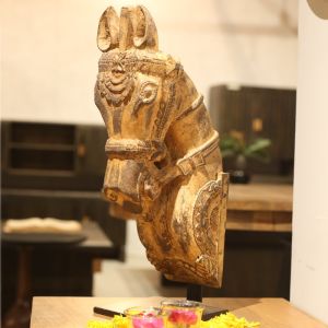 Wooden Decorative Horse Face Art For Home Décor