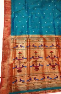 Woven Blue Single Muniya Paithani Saree– Pratishthani