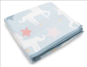 Inspiia Printed Knitted Cotton Baby Blanket 80cm X 100 Cm