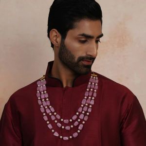 Brass Men PINK & PEARL NECKPIECE