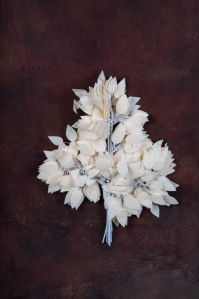 12-piece Set Of Artificial Pestel Ivory Ficus Spray Leaves