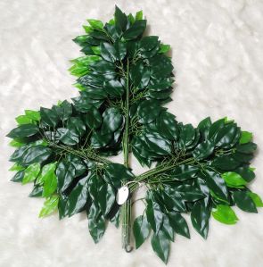 Eikaebana Artificial Green Ficus Leaf Spray Sticks