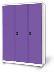 3 Door Stainless Steel Almirah, Color : Purple