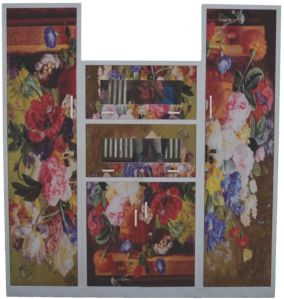 Steela SC-2 | Printed Stainless Steel Showcase Almirah