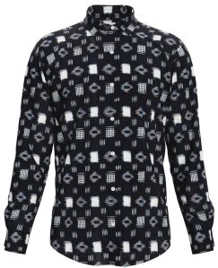 Dorrcee Mens Regal Mingle Black Cotton Printed Shirt